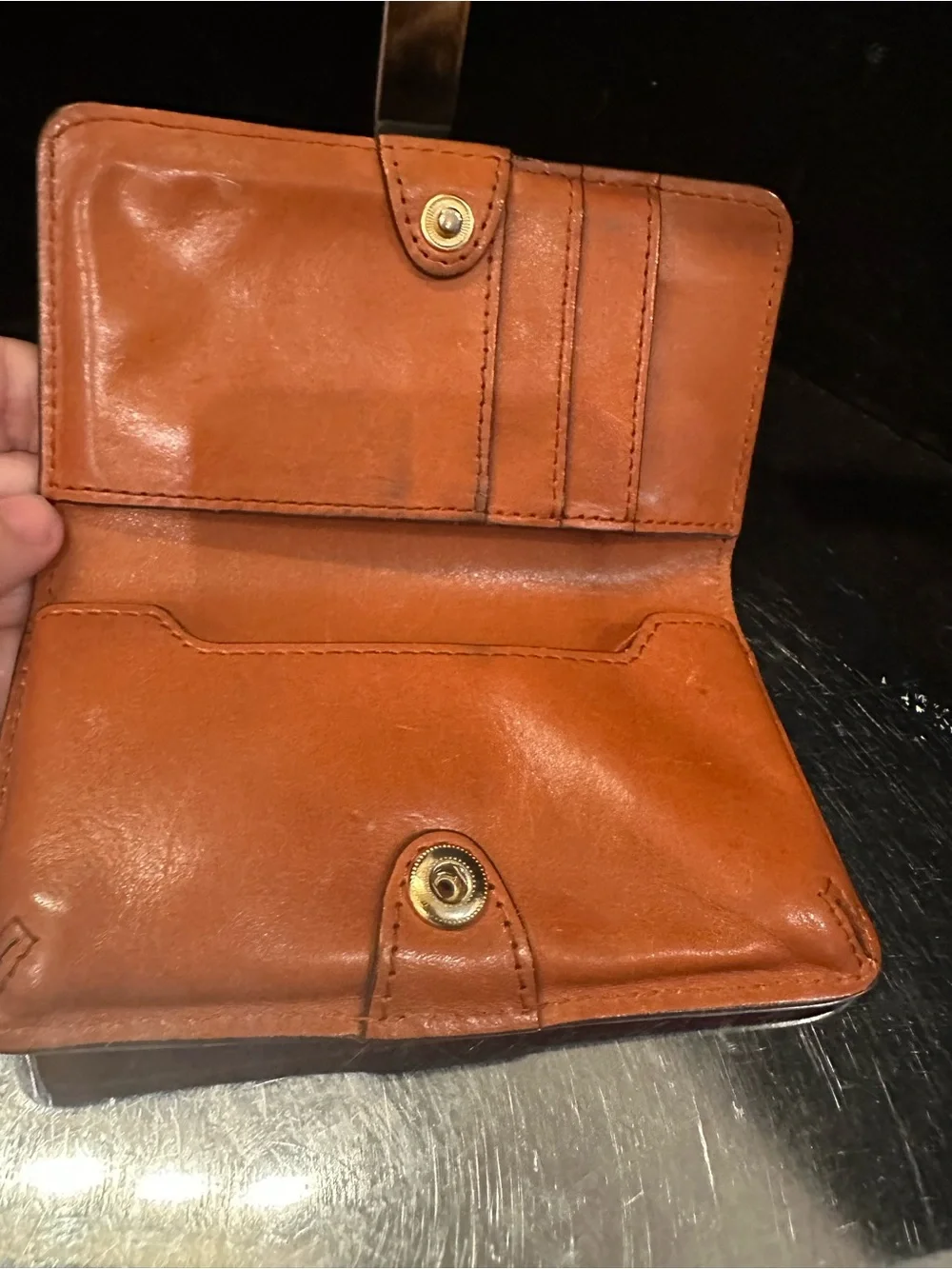 Dooney & Bourke #064  Red Pebbled  Small Flap Wallet